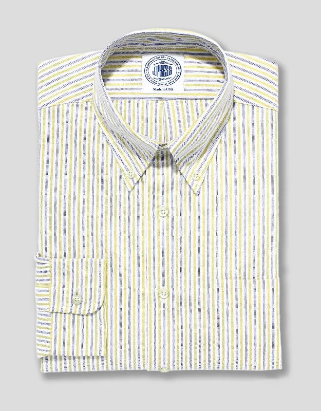 YELLOW/BLUE OXFORD DRESS SHIRT Earthy Men's Hemp