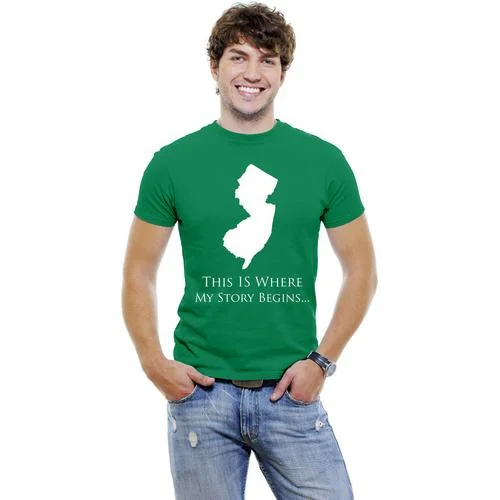 New-Jersey- This Is Where My Story Begins Men T-Shirt Soft Cotton Short Sleeve Tee Elegant Men's Cashmere