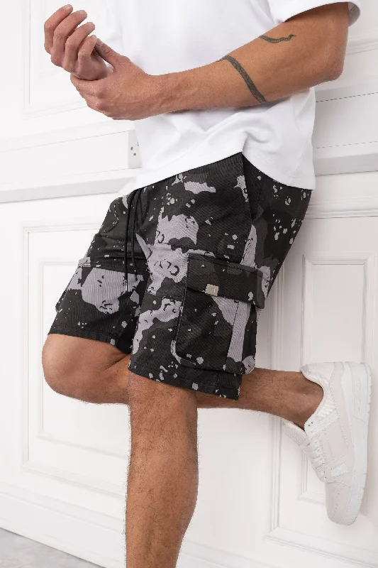 Heavy Duty Cargo Shorts - Grey Camo Cool Men's Skate