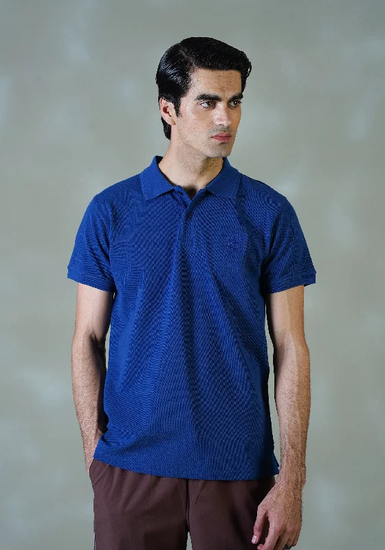 Men Blue Polo Shirt Trendy Men's Scandinavian