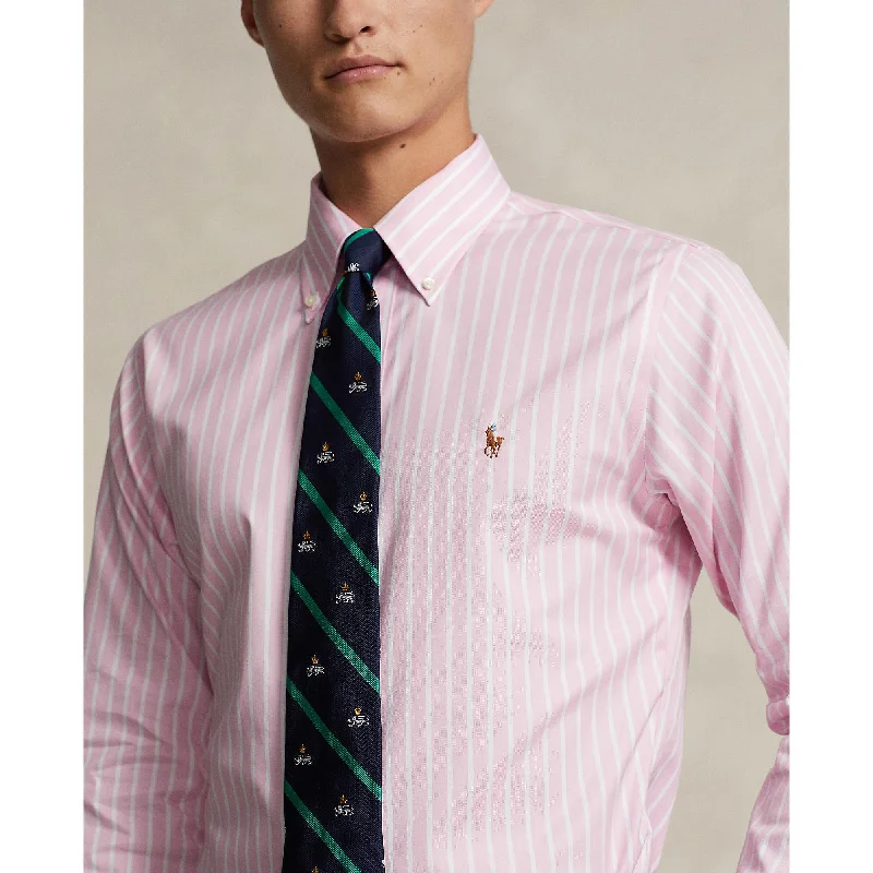 Polo Ralph Lauren - Business Shirt - Stripe - Pink & White Hip Men's Retro