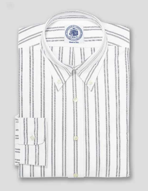 BLUE DOUBLE STRIPE OXFORD DRESS SHIRT Laid