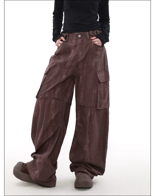 Tie-Dyed Pattern Cargo Pants Trendy Men's Bucket