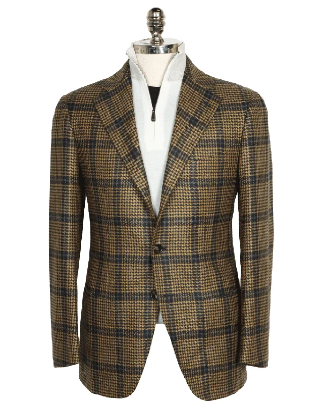 Gold Plaid Sportcoat Modern Men's Geometric