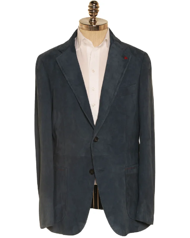 Medium Blue Suede Sportcoat Preppy Men's College