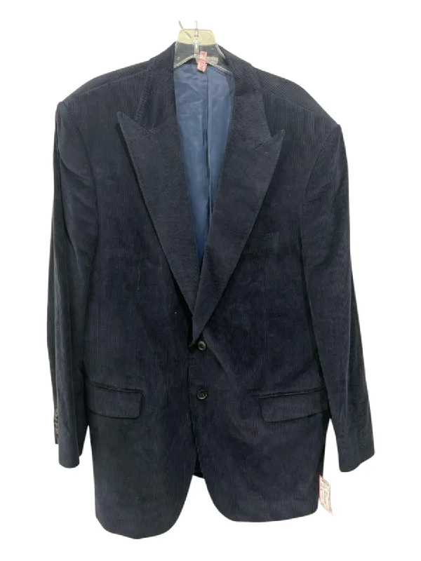 Dolce & Gabbana Navy Cotton Cordouroy Peak Lapel 2 Button Men's Blazer Adventure