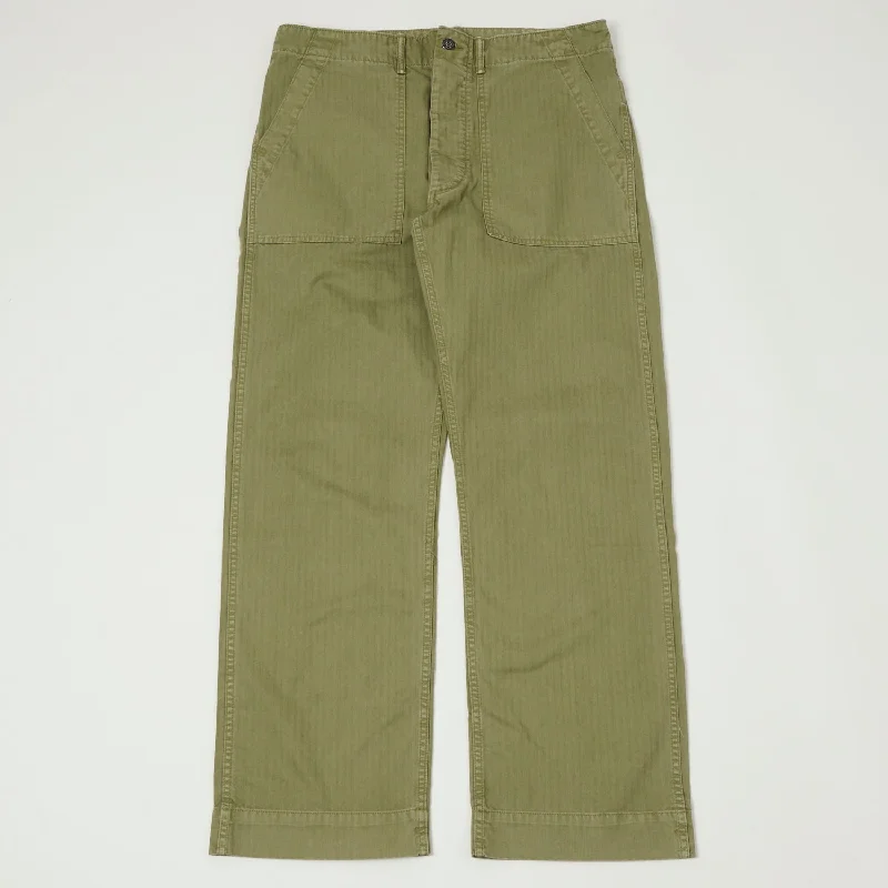 RRL Herringbone Army Trouser - Brewster Green Masculine Men's Thick