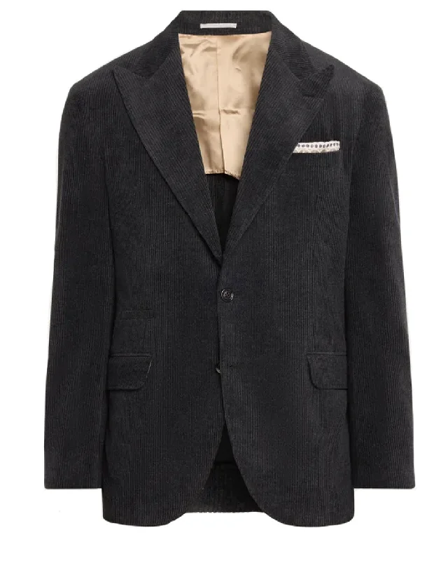 Corduroy Anthracite Sportcoat British Gentleman Style