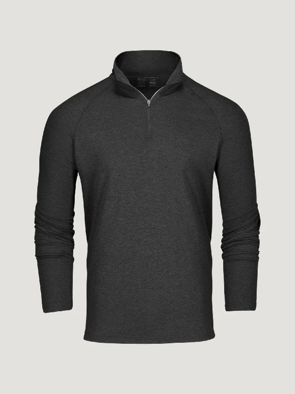 Charcoal Performance Quarter Zip FINAL SALE Elegant Men's Formal 