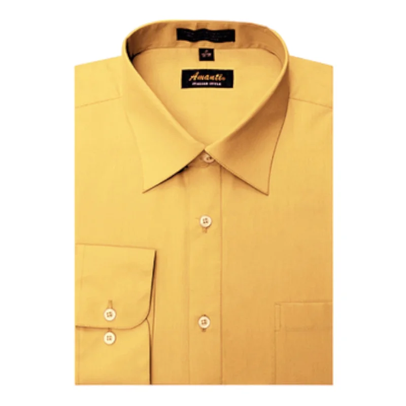 AMANTI: Slim Dress Shirt Banana Stylish Men's Neon