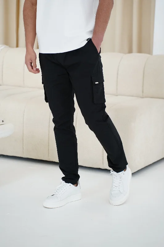 Capo Elasticated Cargo Trouser - Black Trendy Men's Oversized