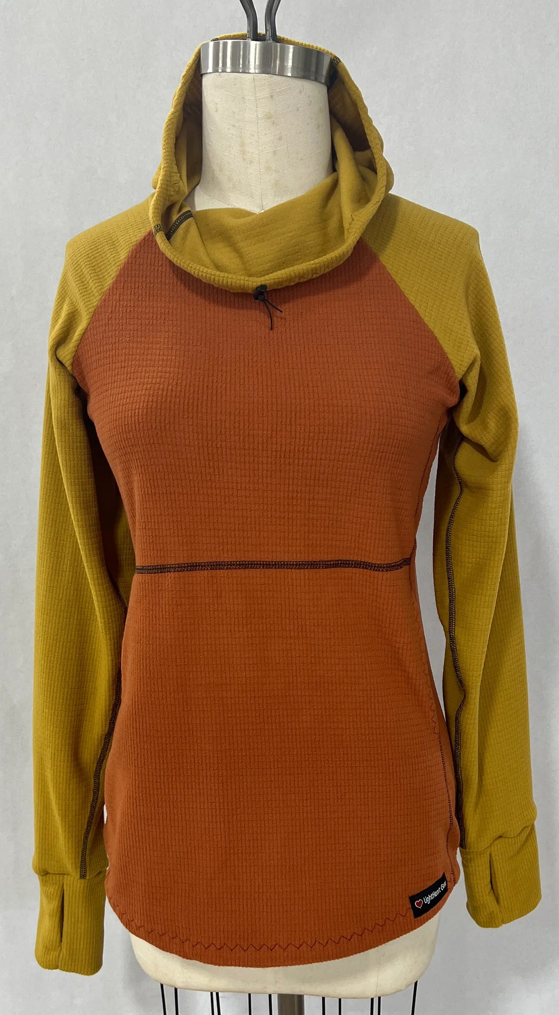 Men's Hoodie - Terracotta w/ Mustard sleeves & hood Cool Men's Skate