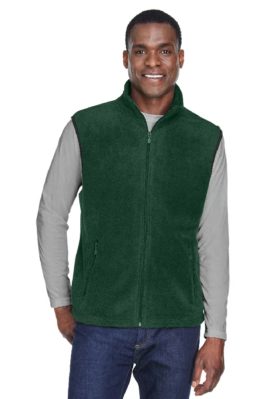 Harriton Mens Pill Resistant Fleece Full Zip Vest - Hunter Green Adventure