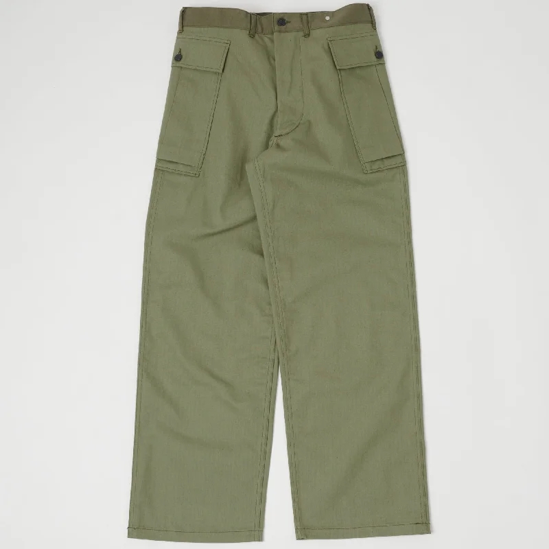 Warehouse & Co 1098 U.S. Army Herringbone Pant - Olive Drab Hip Men's Retro