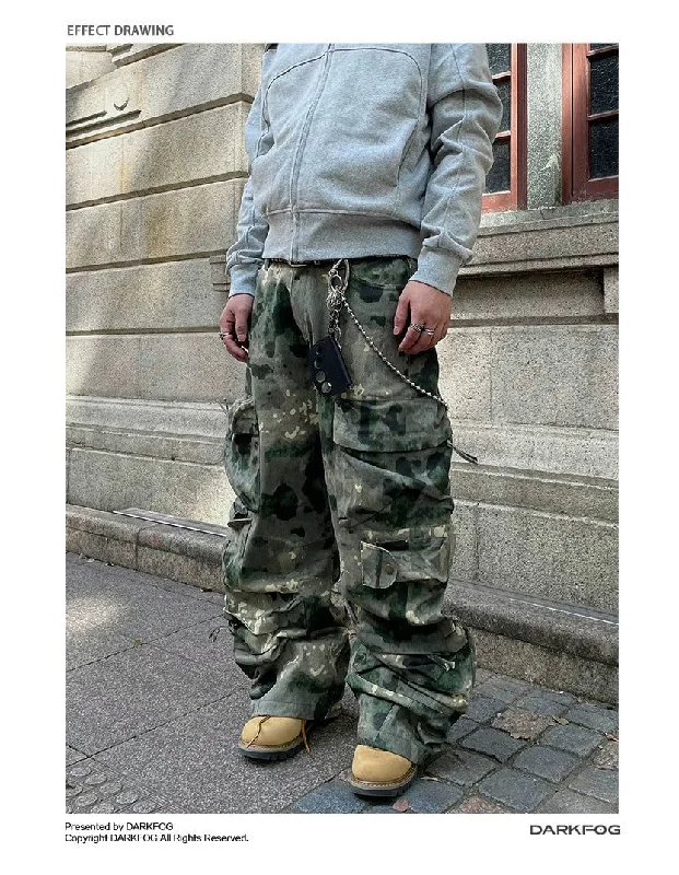 Painted Camouflage Cargo Pants Sharp Men's Italian