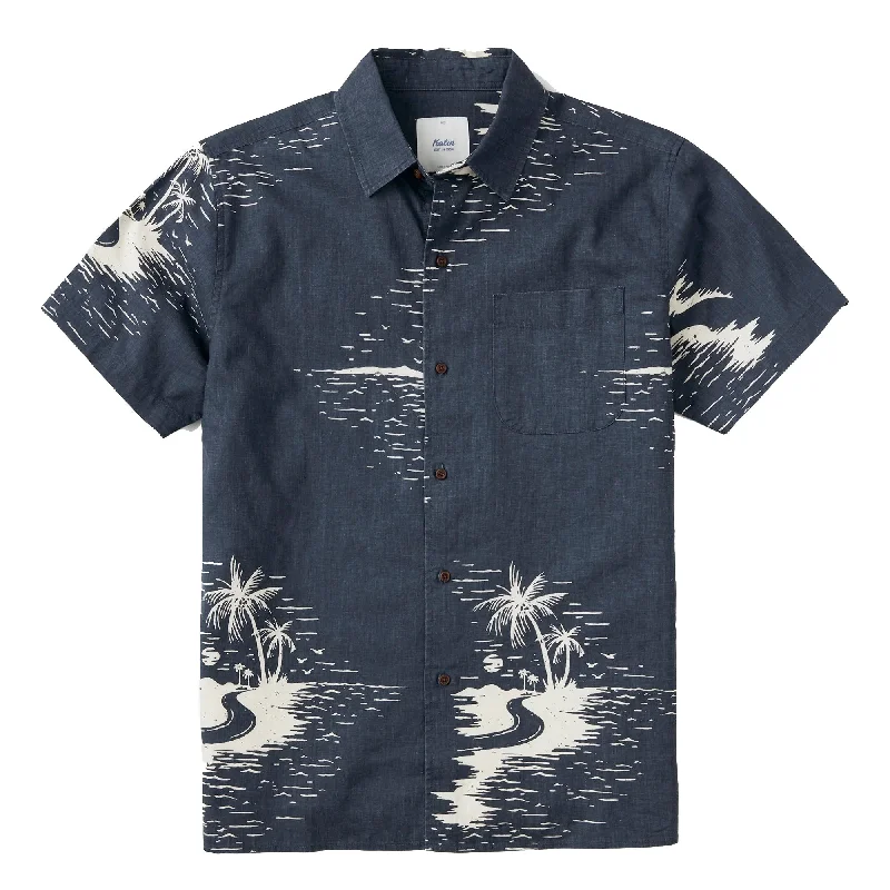 Katin Captain Men's S/S Dress Shirt - Indigo Sleek Men's Metallic