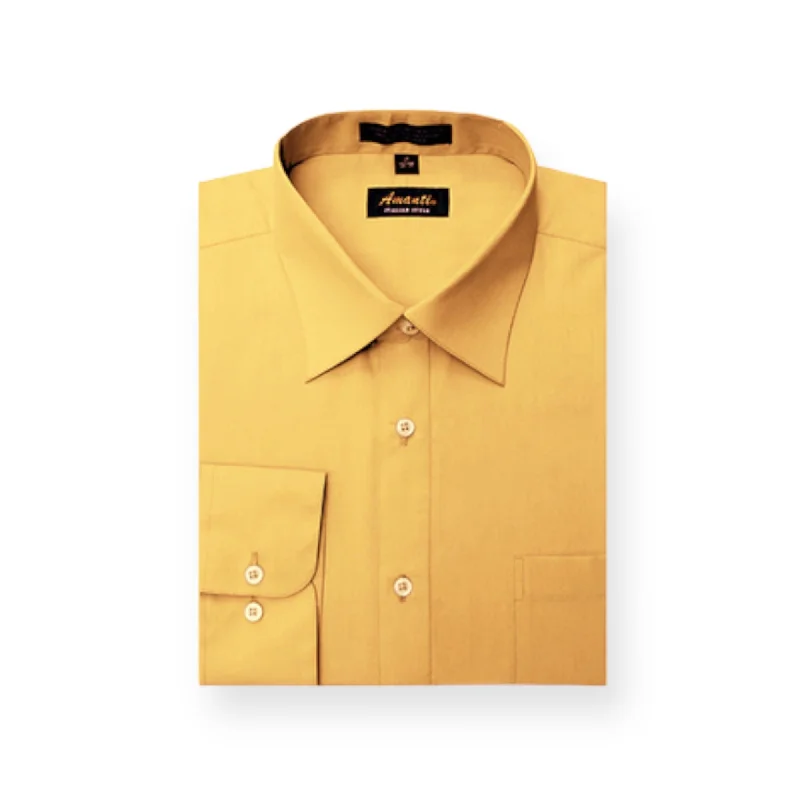 AMANTI: Slim Dress Shirt Mustard Cozy Men's Sherpa