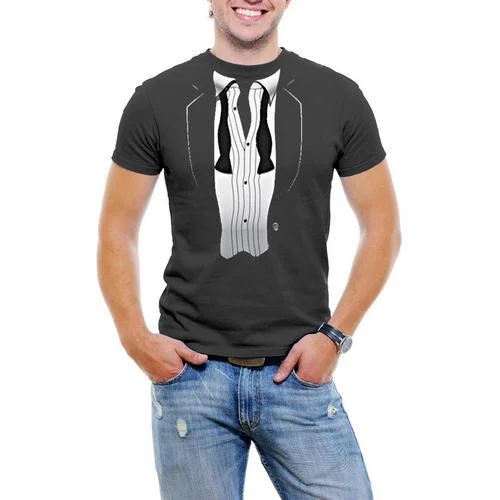 After Party Tuxedo Men T-Shirt Soft Cotton Short Sleeve Tee Refined Men's Velvet