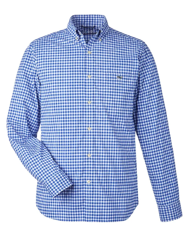 Vineyard Vines - Men's On-The-Go Nylon Gingham Shirt Unique Men's Patch