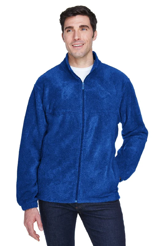 Harriton Mens Pill Resistant Fleece Full Zip Jacket - True Royal Blue Sharp Men's Italian