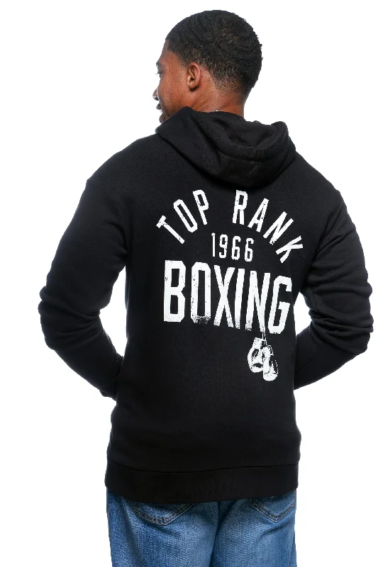 Unisex Top Rank Boxing Black Full Zip Hoodie Practical Men's Multi