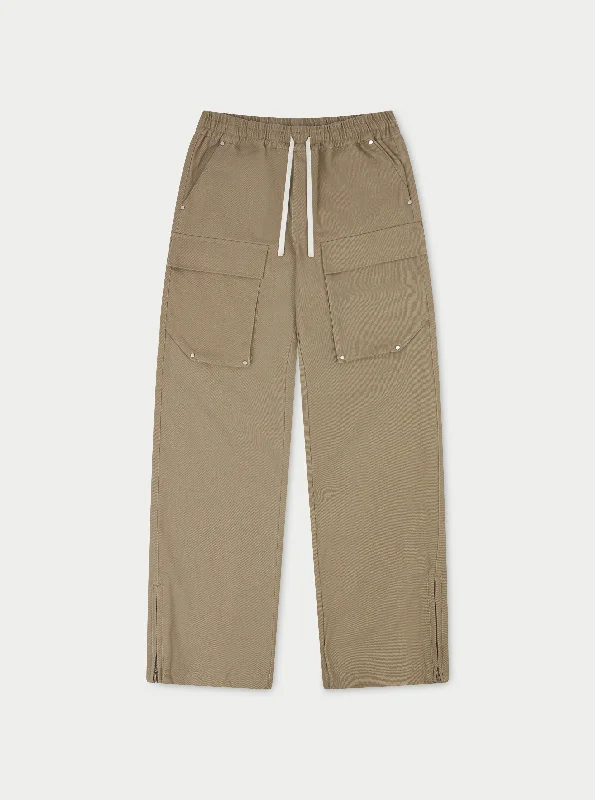 PEACHED TWILL STRAIGHT CARGOS - BEIGE Practical Men's Multi