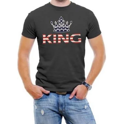 King USA Flag Men Graphic T-Shirt Tough Men's Military