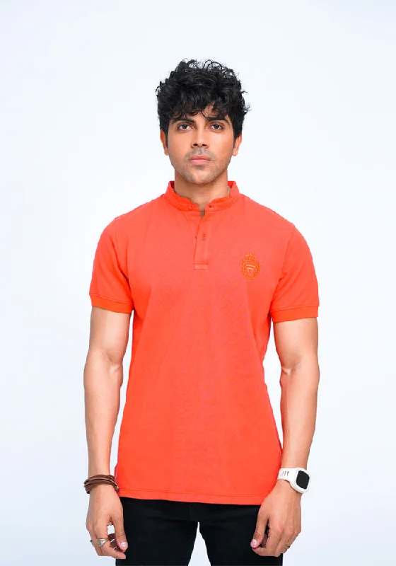 Orange Ban Polo Shirt Preppy Men's College