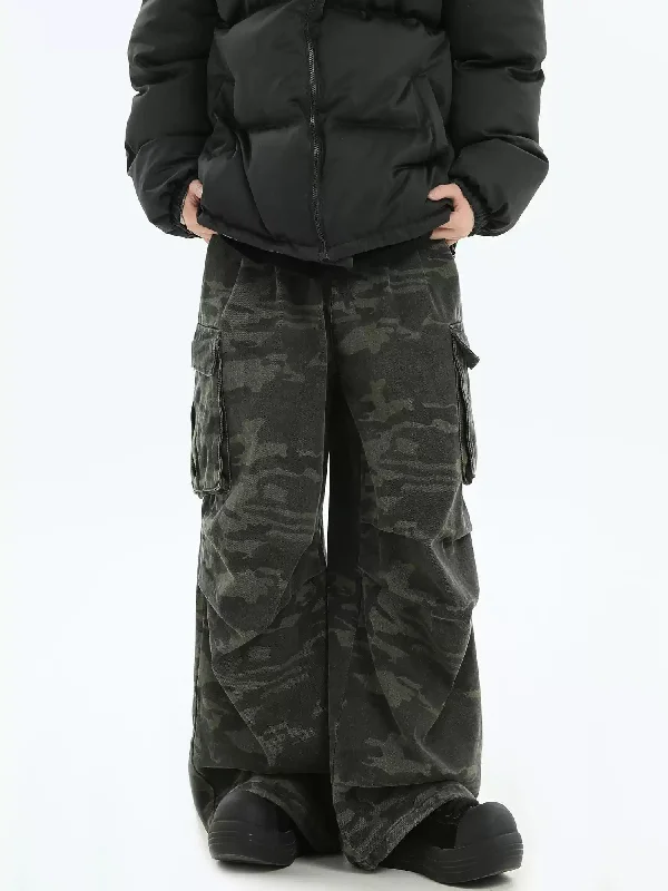 Side Pockets Camouflage Cargo Pants Street