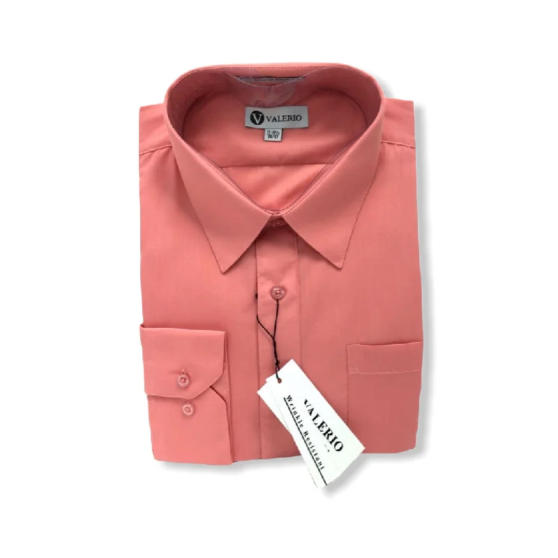 Valerio Coral Dress Shirt (NEW) Monochromatic Office Style