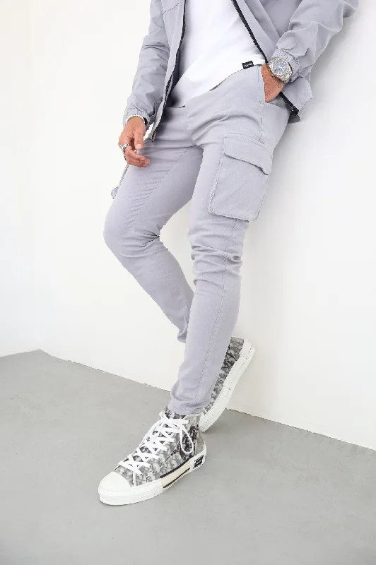 Capo DYED Cotton Cargo Pant - Light Grey Hip Men's Retro