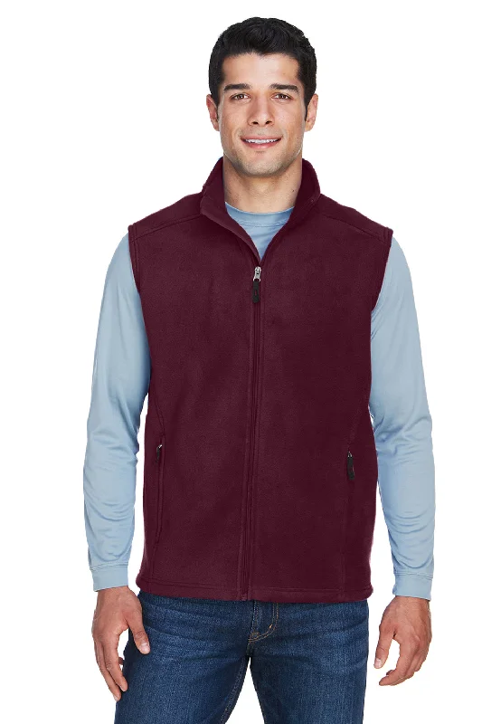 Core 365 Mens Journey Pill Resistant Fleece Full Zip Vest - Burgundy Traditional Men's Wool