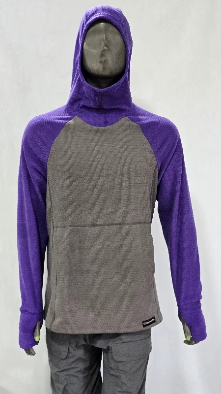 Men's Hoodie - Gray w/ Purple sleeves & hood Youthful Men's Pop