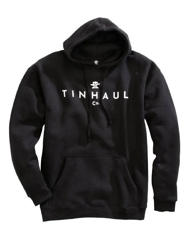 Tin Haul Mens Black Cotton Blend New Logo Hoodie Luxurious Men's High