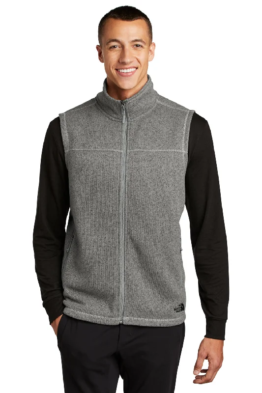 The North Face Mens Sweater Fleece Full Zip Vest - Heather Medium Grey Elegant Men's Cashmere