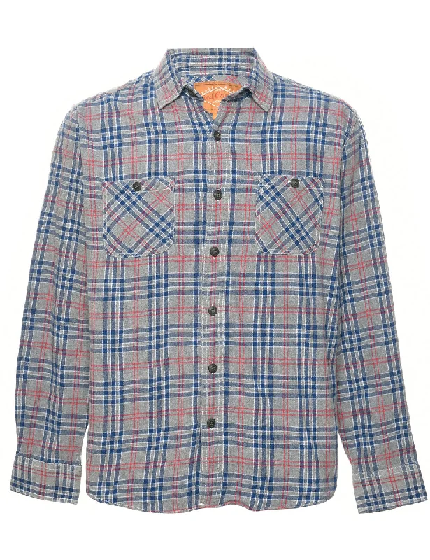 Grey Checked Shirt - L Bohemian Men's Free