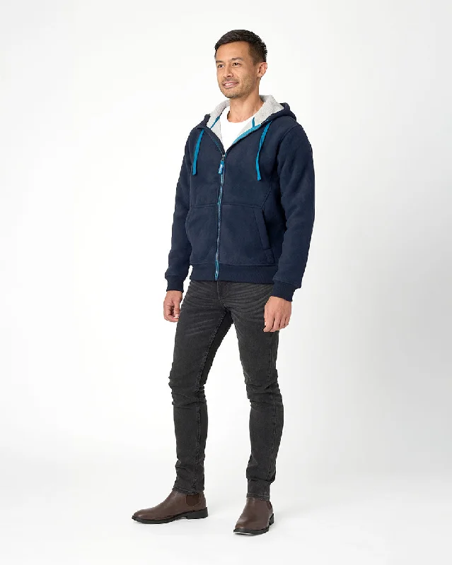 Taylor Sherpa Hoodie in Navy Artistic Men's Avant