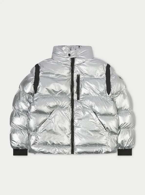 METALLIC TEXTURED PUFFER - SILVER Traditional Men's Country