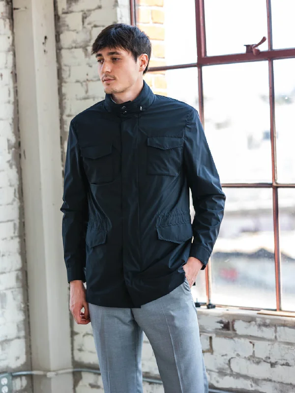 Black Urban Explorer Field Jacket Modern Men's Geometric