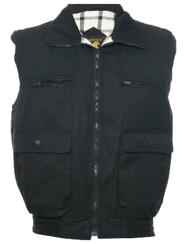 Utilitarian Black Waistcoat - L Bold Men's Animal