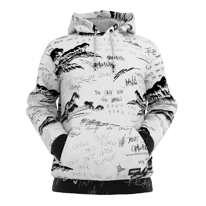 Sketch Waves Hoodie Casual Men's Loose