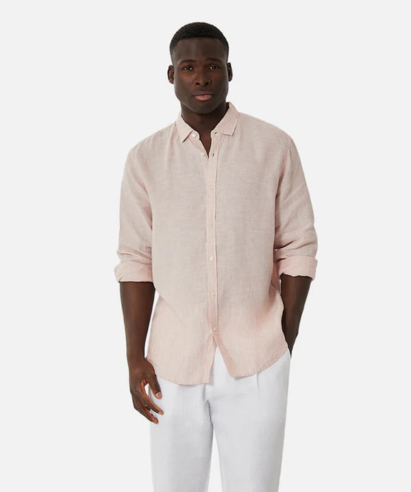 Industrie - The Tennyson Linen Shirt - Light Pink Unique Men's Upcycled