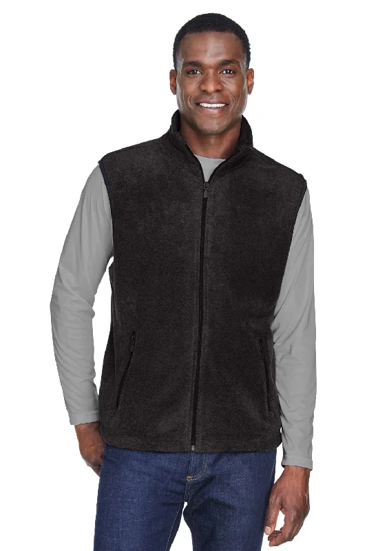 Harriton Mens Pill Resistant Fleece Full Zip Vest - Black Cool Men's Skate