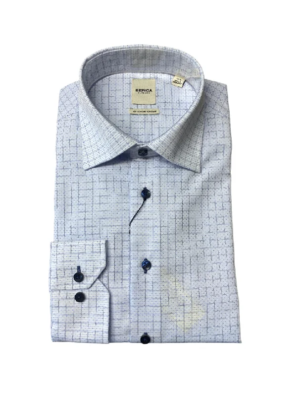 Serica Dress Shirt - C - 2462150 15 Blue Dapper Men's 1920S