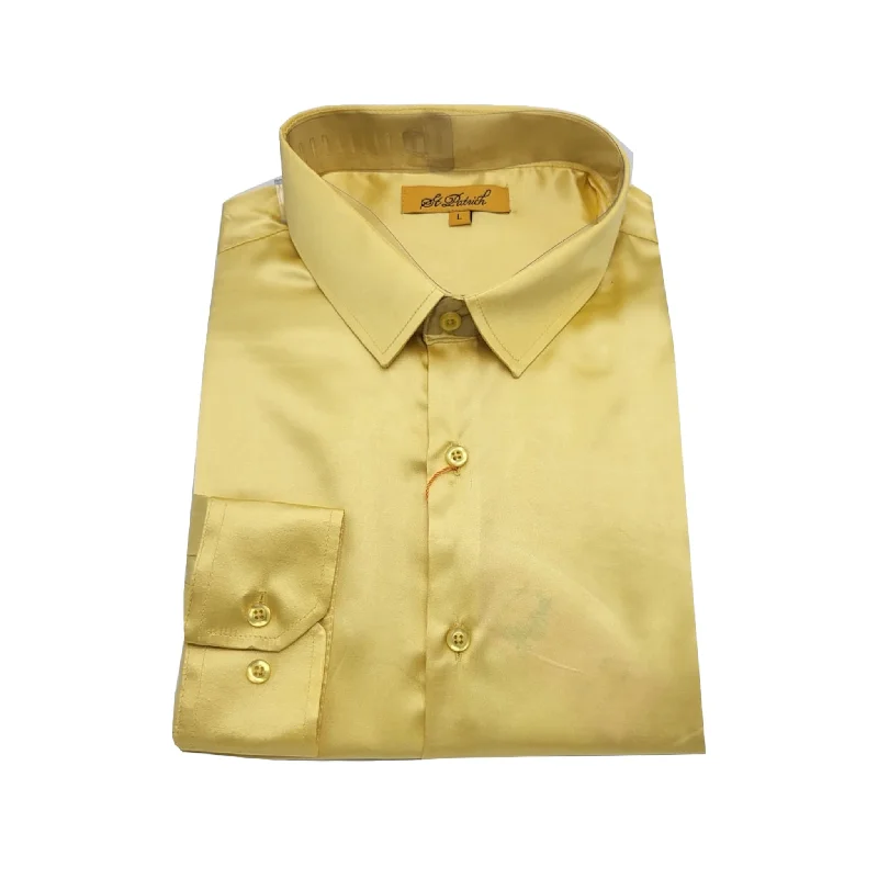 ST. PATRICK: Satin Slim Fit Dress Shirt SSS Hip Men's Retro