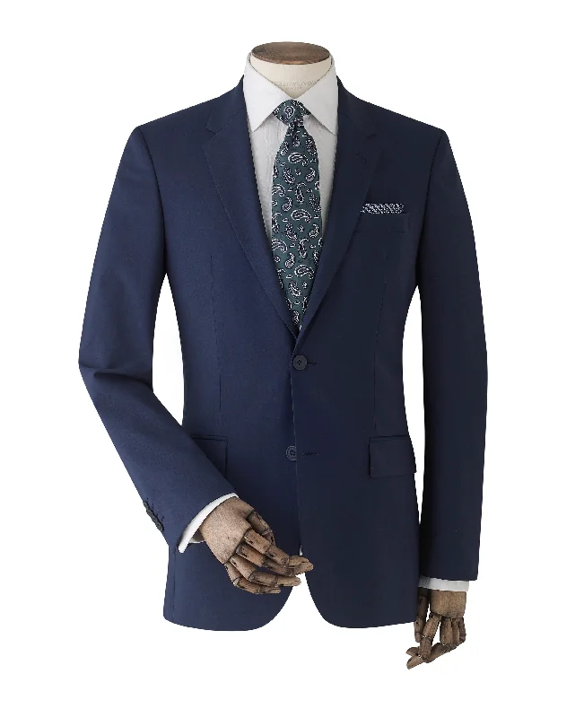 Navy Wool-Blend Suit Jacket Masculine Men's 