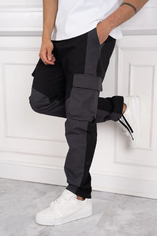 Terrain Panel Cargo Pants - Black/Charcoal Preppy Men's College