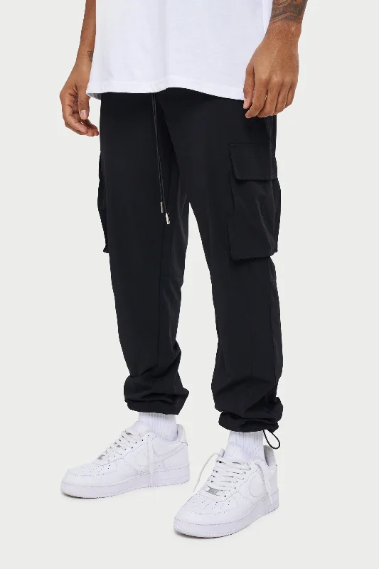 TECHNICAL SMART CARGO PANTS - BLACK Refined Men's Velvet