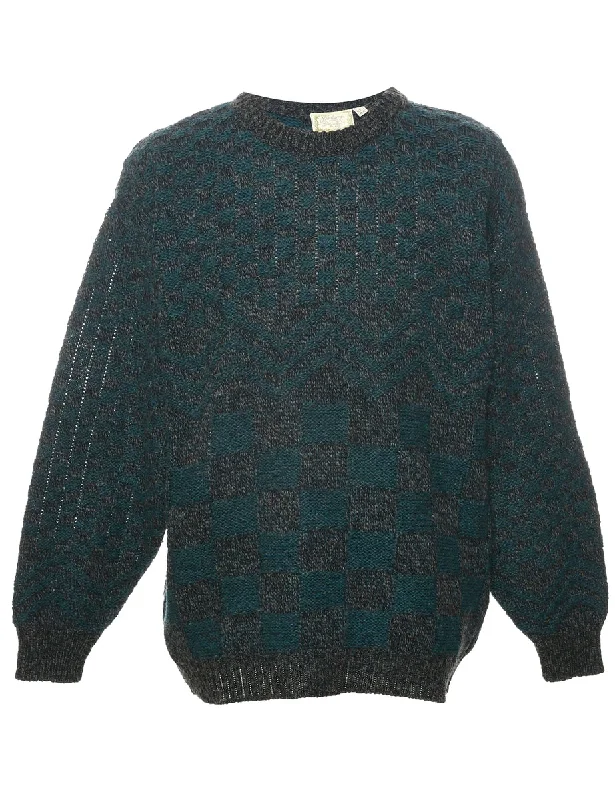 Wool Geometric Pattern Jumper - XL Unique Men's Patch