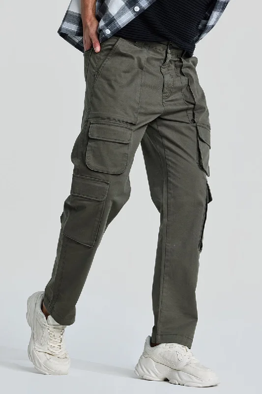 Olive Relaxed Fit Cargo Pants Adventure